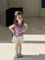 【80-130】フラワー ベストorショートパンツ 女の子 フリル おしゃれ