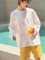 【100-160】長袖Tシャツ 男の子 英字 シンプル ゆったり