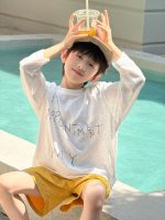 【100-160】長袖Tシャツ 男の子 英字 シンプル ゆったり - 画像 (4)