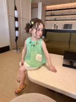 【80-130】ノースリープ トップスorショートパンツ 女の子 チェック柄 カジュアル - 画像 (6)