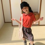 【80-130】半袖Tシャツ 女の子 折り襟 無地 - 画像 (5)