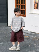 【90-160】半袖Tシャツ 男の子 ボーダー柄 グラフィティ - 画像 (2)