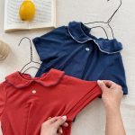 【80-130】半袖Tシャツ 女の子 折り襟 無地 - 画像 (10)