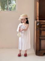【90-140】ワンピース 女の子 無地 ワンショルダー - 画像 (3)