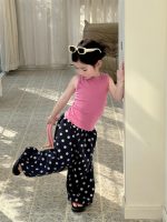 【90-140】ベストorパンツ 女の子 ドット柄 韓国風 - 画像 (2)