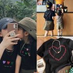 【66-160cm+親サイズ】半袖 Tシャツ 家族コーデ カジュアル 夏のお出かけに