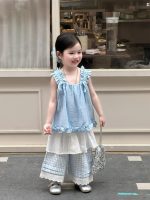 【90-140】トップスorスカートorパンツ 女の子 ブルー フリル - 画像 (3)