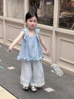 【90-140】トップスorスカートorパンツ 女の子 ブルー フリル - 画像 (5)