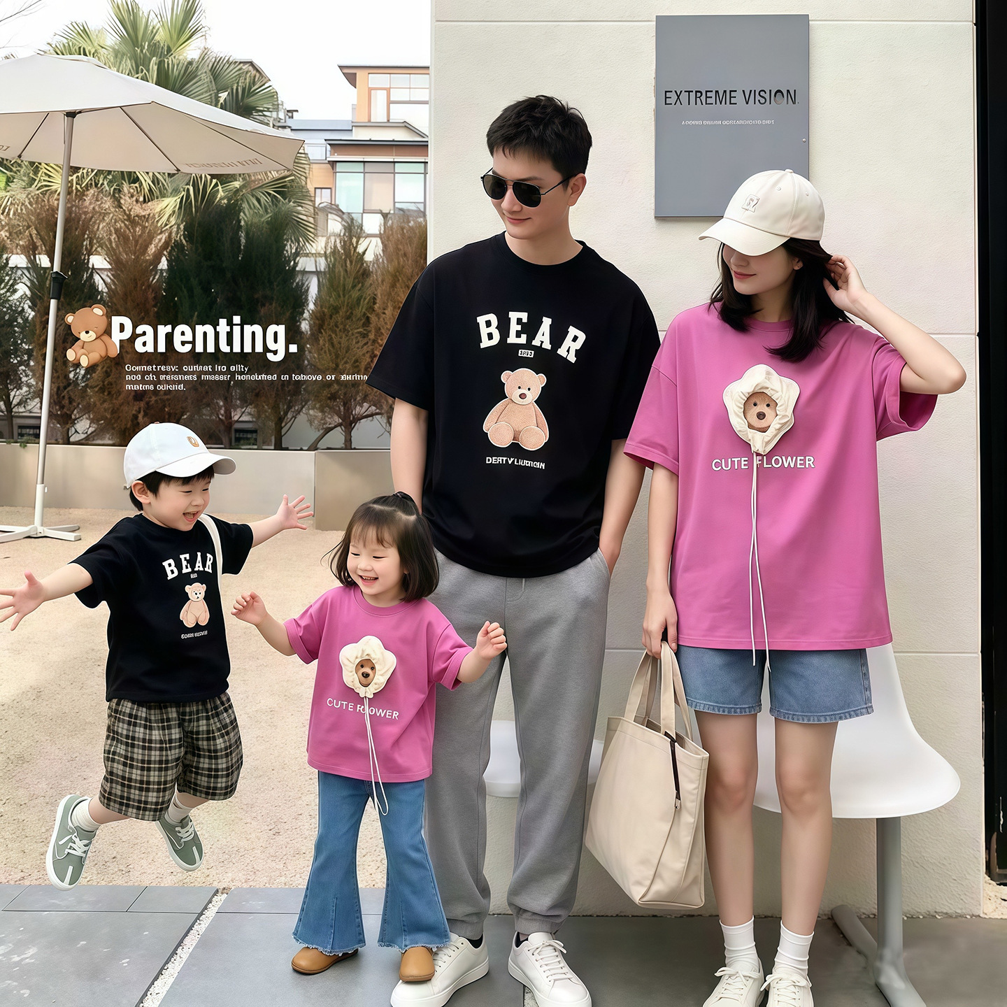 O1CN01d9l2MQ1oTYyUnDCyg_2208158195226-0-cib.jpg 【90-150cm+親サイズ】半袖Tシャツ 親子おそろい おしゃれ 夏映えコーデ - 画像 (1)