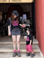 【80-160cm+親サイズ】半袖Tシャツ 親子ペア カジュアル 涼しく快適 - 画像 (4)