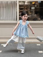 【90-140】トップスorスカートorパンツ 女の子 ブルー フリル