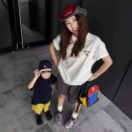 【90-160cm+親サイズ】半袖 Ｔシャツ 親子ペア 家族でおそろい カジュアル - 画像 (3)