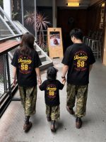 【80-160cm+親サイズ】半袖Tシャツ 親子ペア ストリート バックプリント