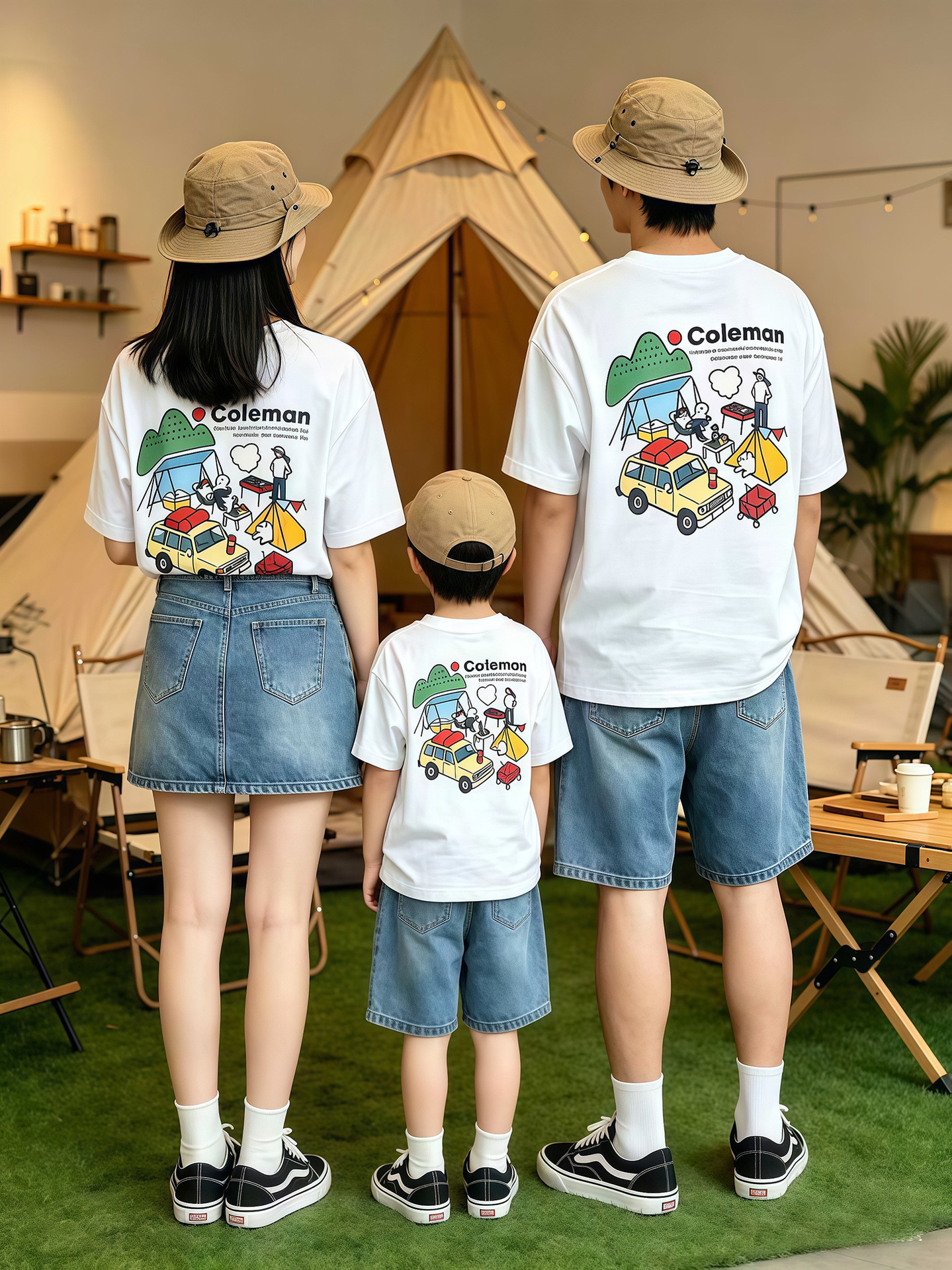 主图-01 (6) 【90-160cm+親サイズ】半袖 Tシャツ 親子ペア 今季おすすめ カジュアル お出かけコーデ - 画像 (1)