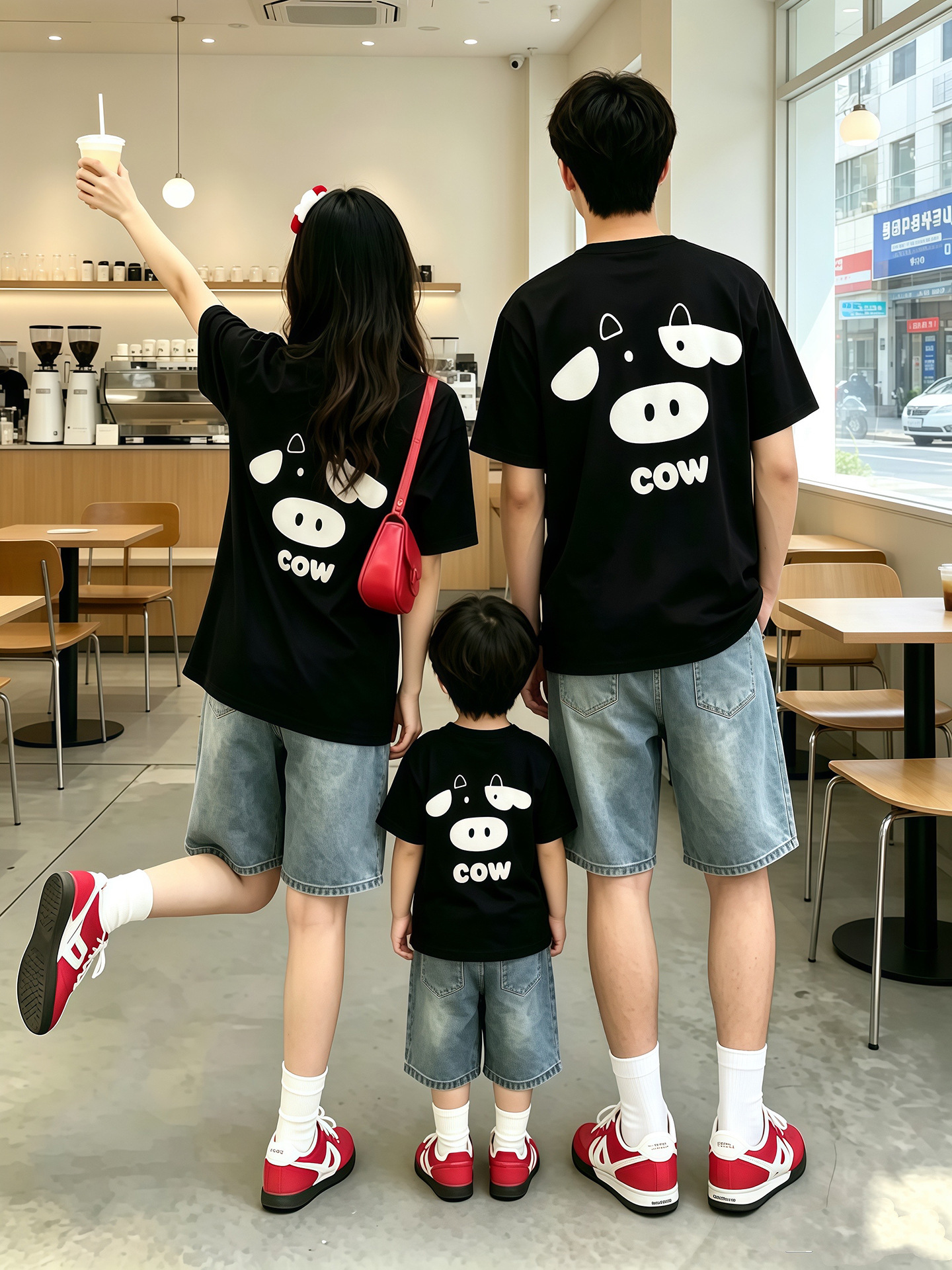 主图-01 【90-160cm+親サイズ】半袖 Tシャツ おそろいコーデ 写真映え カジュアル - 画像 (1)