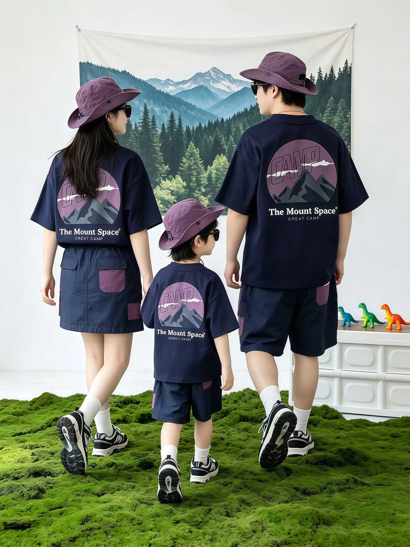 主图-02 (1) 【90-160cm+親サイズ】半袖Tシャツ 家族おそろい バックプリント カジュアル - 画像 (1)