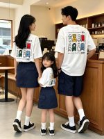 【90-160cm+親サイズ】半袖Tシャツ 親子コーデ 韓国風 デイリーウェア