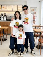 【90-160cm+親サイズ】半袖Tシャツ 親子ペア カジュアル プリント お出かけに