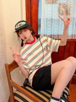【90-150cm+親サイズ】半袖Tシャツ 親子ペア 写真映え ボーダー - 画像 (6)