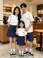 【90-160cm+親サイズ】半袖Tシャツ 親子コーデ 韓国風 デイリーウェア - 画像 (3)
