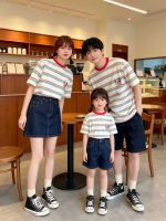 【90-150cm+親サイズ】半袖Tシャツ 親子ペア 写真映え ボーダー - 画像 (4)