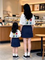 【90-160cm+親サイズ】半袖Tシャツ 親子コーデ 韓国風 デイリーウェア - 画像 (5)