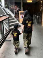 【80-160cm+親サイズ】半袖Tシャツ 親子ペア ストリート バックプリント - 画像 (5)