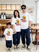 【90-160cm+親サイズ】半袖Tシャツ 親子ペア カジュアル プリント お出かけに - 画像 (5)