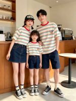 【90-150cm+親サイズ】半袖Tシャツ 親子ペア 写真映え ボーダー