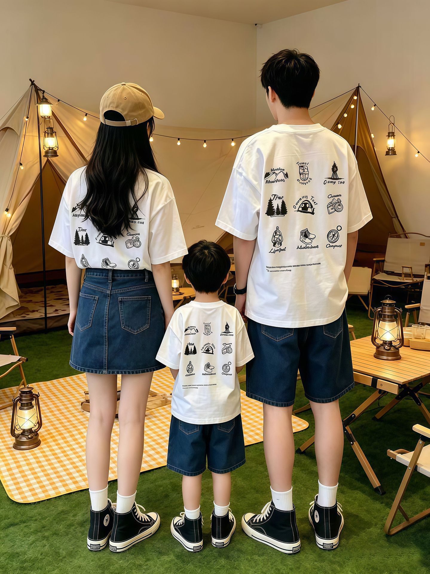 主图-05 (1) 【90-160cm+親サイズ】半袖Tシャツ 親子コーデ 涼しく快適 着回しやすい - 画像 (1)