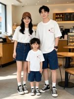 【90-160cm+親サイズ】半袖Tシャツ 親子ペア カジュアル 肌に優しい - 画像 (6)