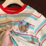 【90-150cm+親サイズ】半袖Tシャツ 親子ペア 写真映え ボーダー - 画像 (8)