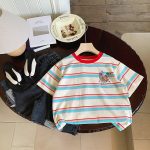 【90-150cm+親サイズ】半袖Tシャツ 親子ペア 写真映え ボーダー - 画像 (7)