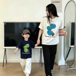 【90-160cm+親サイズ】半袖Tシャツ 親子ペア 夏の定番アイテム 動きやすい - 画像 (5)