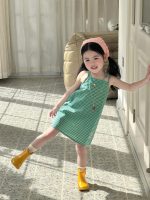 【90-140】ワンピース 女の子 チェック柄 キャミソール - 画像 (8)