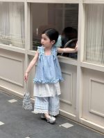 【90-140】トップスorスカートorパンツ 女の子 ブルー フリル - 画像 (8)