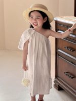 【90-140】ワンピース 女の子 無地 ワンショルダー - 画像 (12)