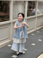【90-140】トップスorスカートorパンツ 女の子 ブルー フリル - 画像 (10)