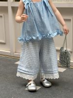 【90-140】トップスorスカートorパンツ 女の子 ブルー フリル - 画像 (11)