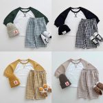 【73-100】トップス&チェックパンツ ベビー 韓国風 切り替え - 画像 (4)