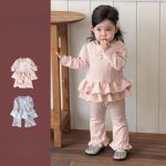 【73-100】セットアップ ベビー リボン ニット スウィート - 画像 (3)