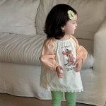 【73-100】ブラウス ベビー 長袖 カートゥーン プリント - 画像 (3)