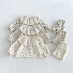 【73-100】セットアップ ベビー フリル襟 総柄 - 画像 (12)