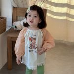 【73-100】ブラウス ベビー 長袖 カートゥーン プリント - 画像 (4)