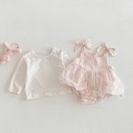 【66-90】ロンパース&ドットロン ベビー 蝶結び チュール - 画像 (5)