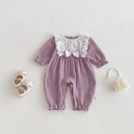 【66-90】カバーオール ベビー レース 刺繍 - 画像 (3)