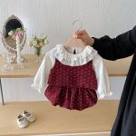【66-100】セットアップ ベビー 花柄キャミ 丸襟 3点セット - 画像 (5)