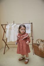 【66-100】ロンパースorワンピース ベビー ダブルフリル ビッグカラー - 画像 (7)