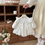 【66-90】ロンパースワンピ ベビー プリンセス フリル - 画像 (3)