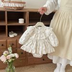 【66-90】ロンパース ベビー 韓国風 プリンセス 小花柄 - 画像 (3)